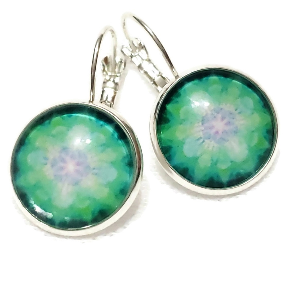 watercolor mandala earrings